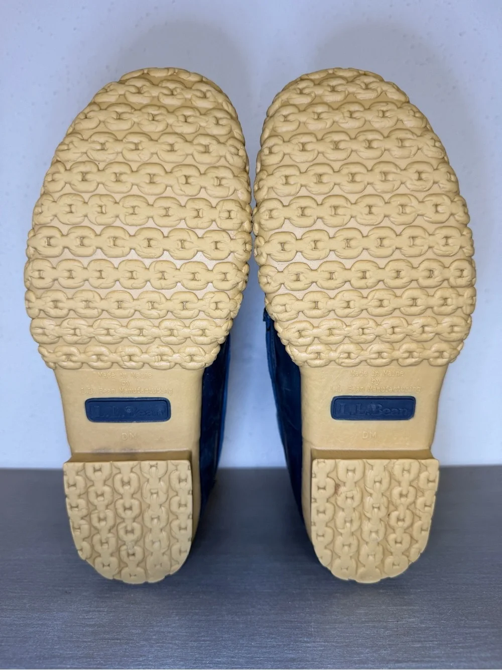 LL Bean Kids Navy Canvas Maine Hunting Shoe Duck Boots Size 5M USA Outdoor